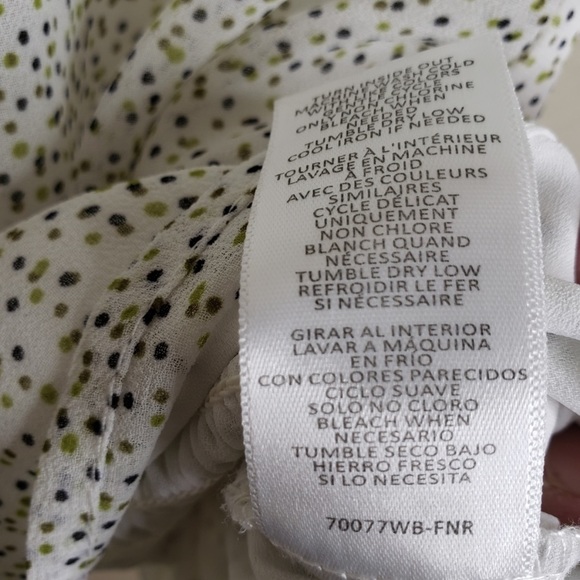 NWT Wayf Puff Sleeve High Neck Top. Short Sleeve. Size Small. Dot Print. Sheer. - Picture 12 of 12